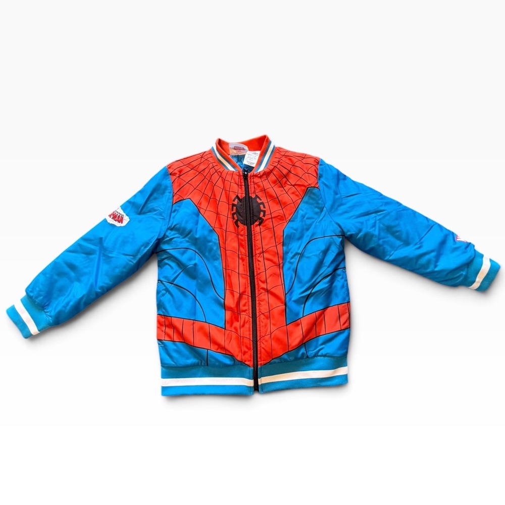 Marvel Spider-Man Kids Bomber Jacket Blue Red Full Zip Size 8 6CQ008ABBWT